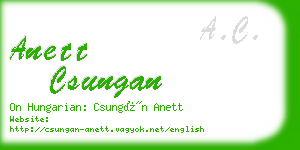 anett csungan business card
